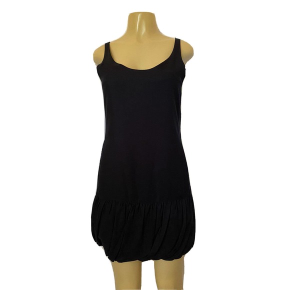 Sandro Blue Dress A Line Bubble Hem Sleeveless Pockets Navy Blue Mini Sh… - Picture 1 of 6